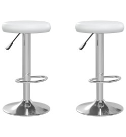 Tabourets de bar 2 pcs Blanc Similicuir