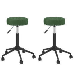 Chaises pivotantes à manger lot de 2 vert foncé velours