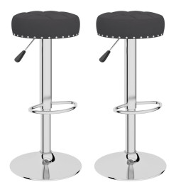 Tabourets de bar lot de 2 noir tissu