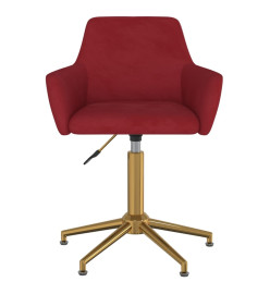 Chaises pivotantes salle à manger 2 pcs Rouge bordeaux Velours