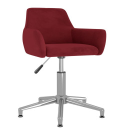 Chaises pivotantes salle à manger 2 pcs Rouge bordeaux Velours