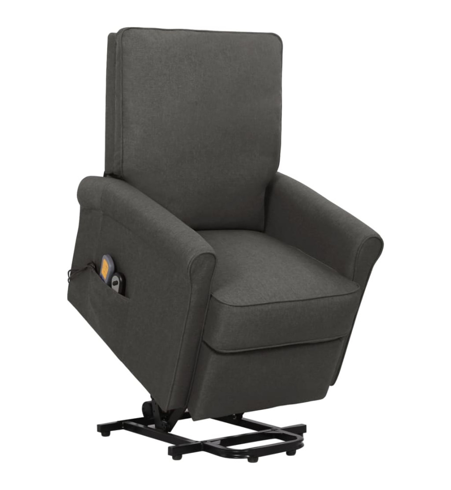 Fauteuil de massage inclinable Gris foncé Tissu