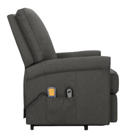 Fauteuil de massage inclinable Gris foncé Tissu