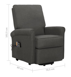 Fauteuil de massage inclinable Gris foncé Tissu