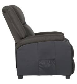 Fauteuil inclinable Gris foncé Similicuir et tissu