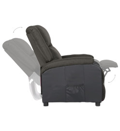 Fauteuil inclinable Gris foncé Similicuir et tissu