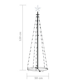 Sapin de Noël cône 70 LED bleues Décoration 50x120 cm