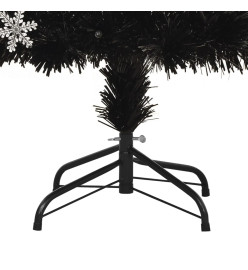 Sapin de Noël et flocons de neige LED Noir 210 cm Fibre optique