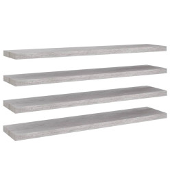 Étagères murales flottantes 4 pcs gris béton 120x23,5x3,8cm MDF