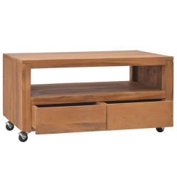 Meuble TV avec roues 80x50x42 cm Bois de teck solide