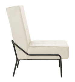 Chaise de relaxation 65x79x87 cm Blanc crème Velours