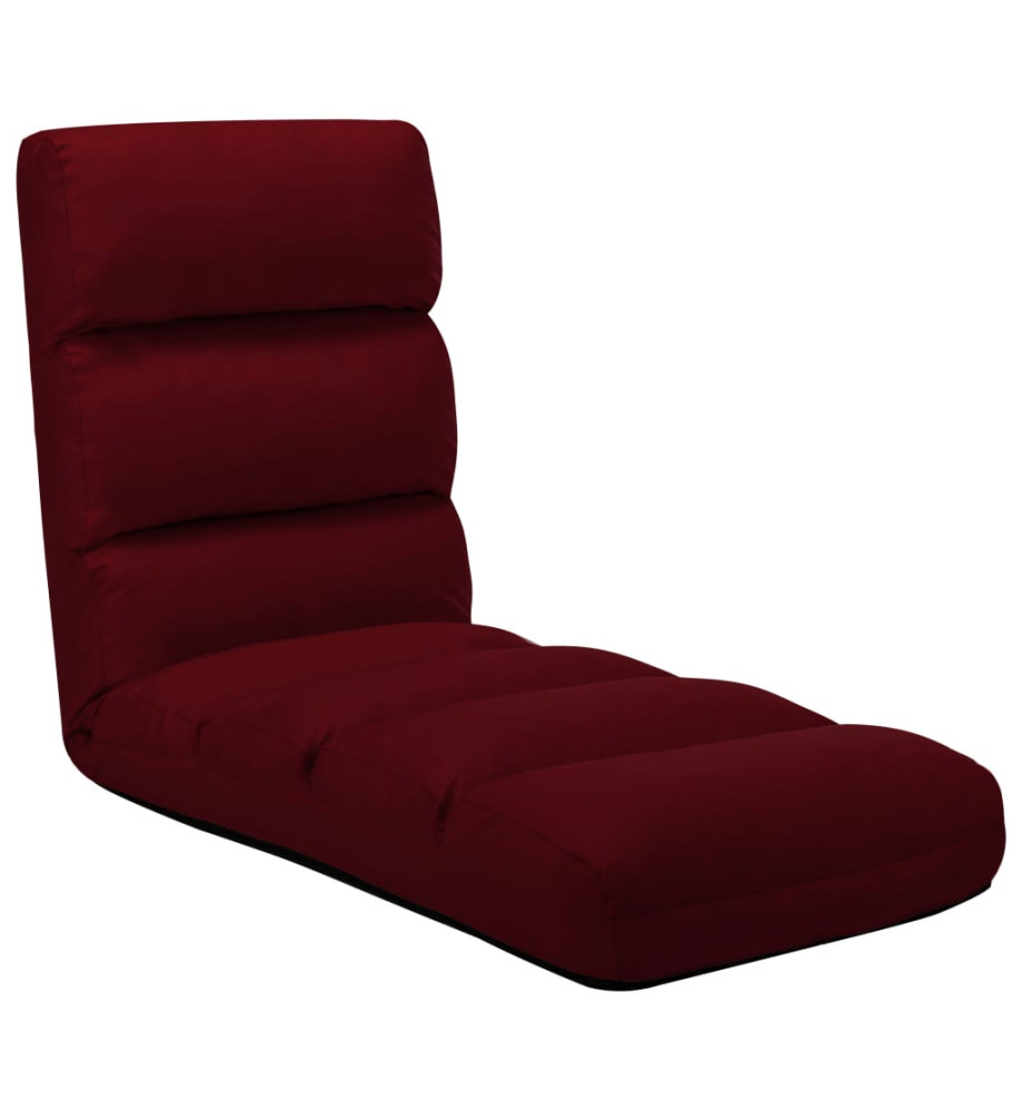 Chaise pliable de sol Rouge bordeaux Similicuir