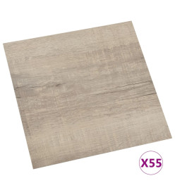 Planches de plancher autoadhésives 55 pcs PVC 5,11 m² Taupe