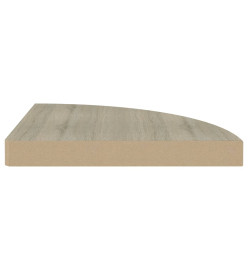 Étagère d'angle flottante chêne 35x35x3,8 cm MDF