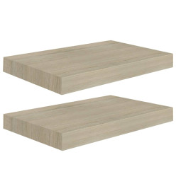 Étagères murales flottantes 2 pcs chêne 40x23x3,8 cm MDF