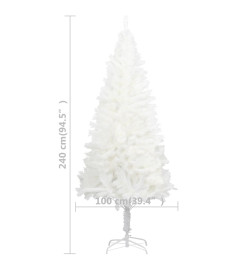 Arbre de Noël artificiel aiguilles réalistes blanc 240 cm