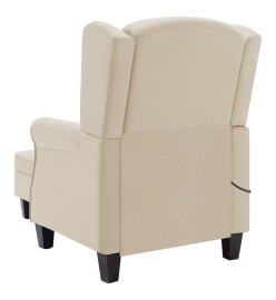 Fauteuil de massage avec repose-pied Crème Tissu