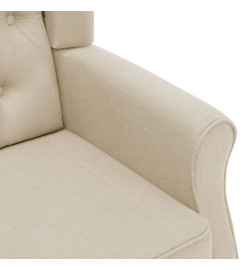 Fauteuil de massage avec repose-pied Crème Tissu