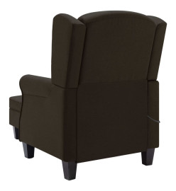 Fauteuil de massage avec repose-pied Marron foncé Tissu