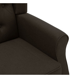 Fauteuil de massage avec repose-pied Marron foncé Tissu