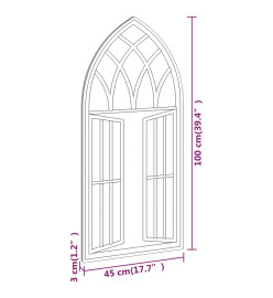 Miroir de jardin Noir 100x45 cm Fer pour utilisation extérieure