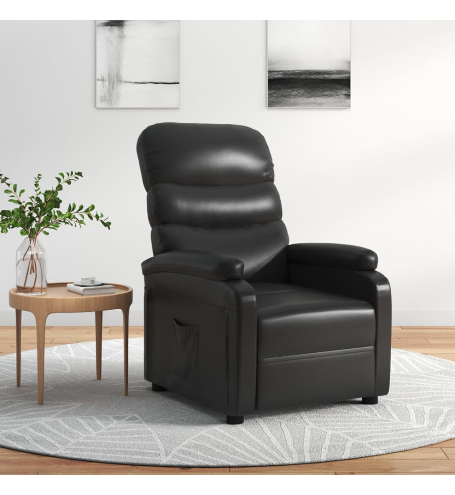 Fauteuil inclinable Noir Similicuir