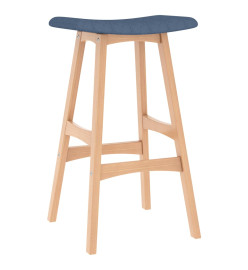 Tabourets de bar lot de 2 bleu tissu