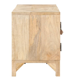 Meuble TV 140x30x40 cm Bois de manguier et canne naturelle