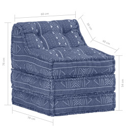 Pouf modulaire Indigo Tissu