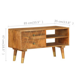 Meuble TV 85x35x47 cm Bois massif de manguier