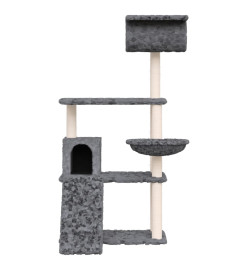 Arbre à chat avec griffoirs en sisal Gris foncé 131 cm