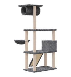 Arbre à chat avec griffoirs en sisal Gris foncé 131 cm