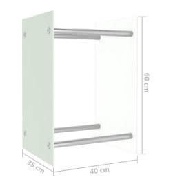 Portant de bois de chauffage Blanc 40x35x60 cm Verre