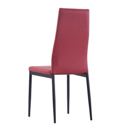 Mobilier de salle à manger 7 pcs Rouge bordeaux