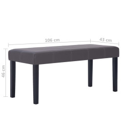 281309  Bench 106 cm Grey Faux Leather