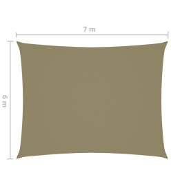 Voile de parasol Tissu Oxford rectangulaire 6x7 m Beige