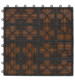 Carreaux de terrasse 22 pcs 30 x 30 cm 2 m² WPC Teck