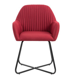 Chaises à manger lot de 6 rouge bordeaux tissu