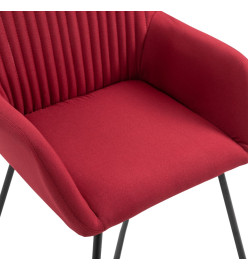 Chaises à manger lot de 6 rouge bordeaux tissu