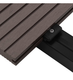 Panneaux de terrasse solides WPC 20 m² 4 m Marron foncé