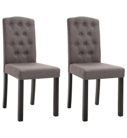 Chaises à manger lot de 2 taupe tissu