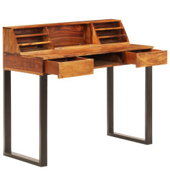 Bureau 110x50x94 cm Bois solide de Sesham et acier