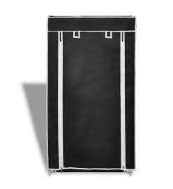 Armoire à chaussures avec housse 58 x 28 x 106 cm Tissu Noir