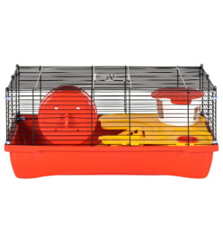 Cage pour hamsters rouge 58x32x36 cm polypropylène et métal