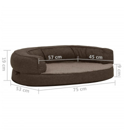 Matelas de lit ergonomique de chien 75x53 cm Polaire Marron