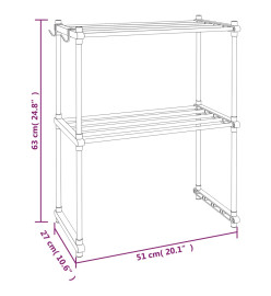 Étagère pour micro-ondes blanc 51x27x63 cm aluminium