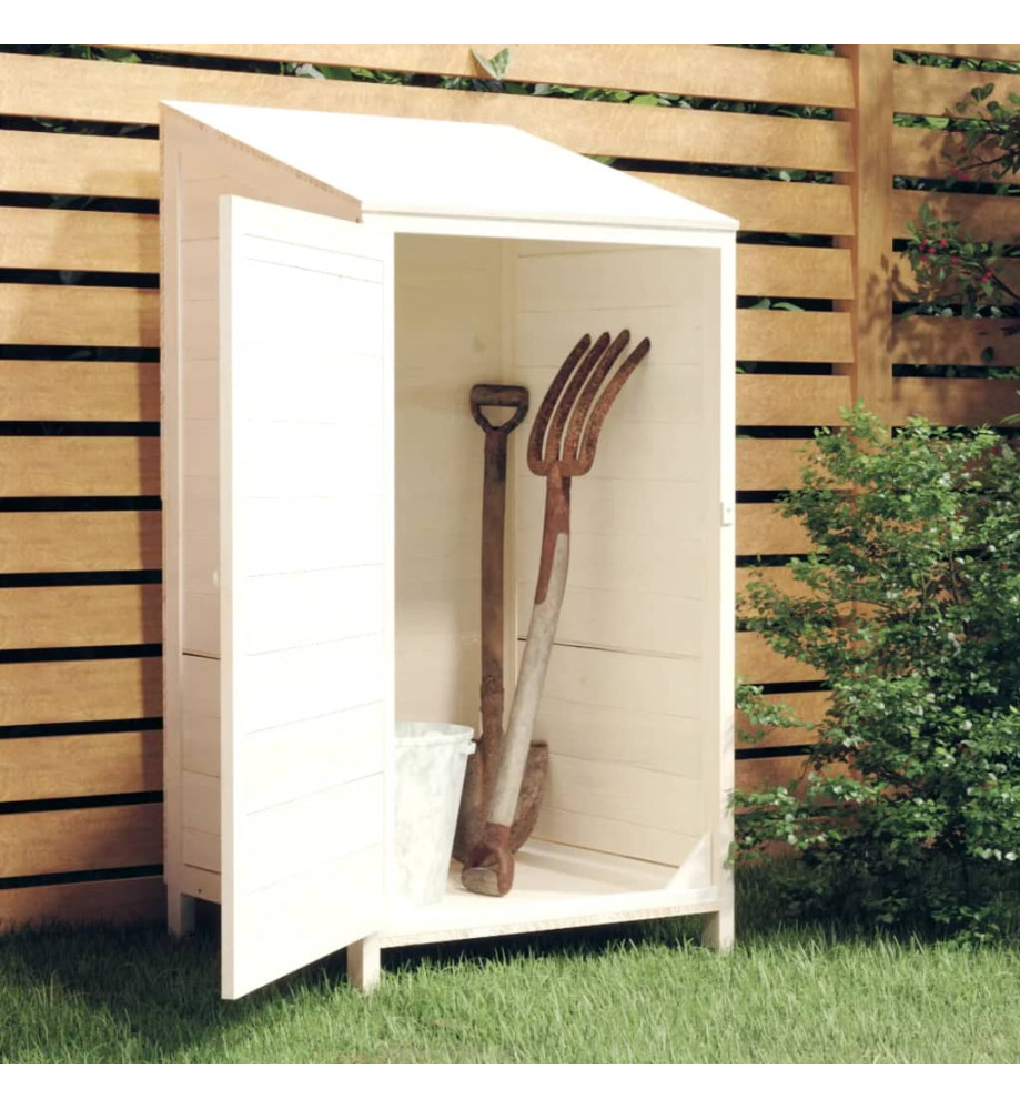 Remise de jardin Blanc 55x52x112 cm Bois de sapin solide