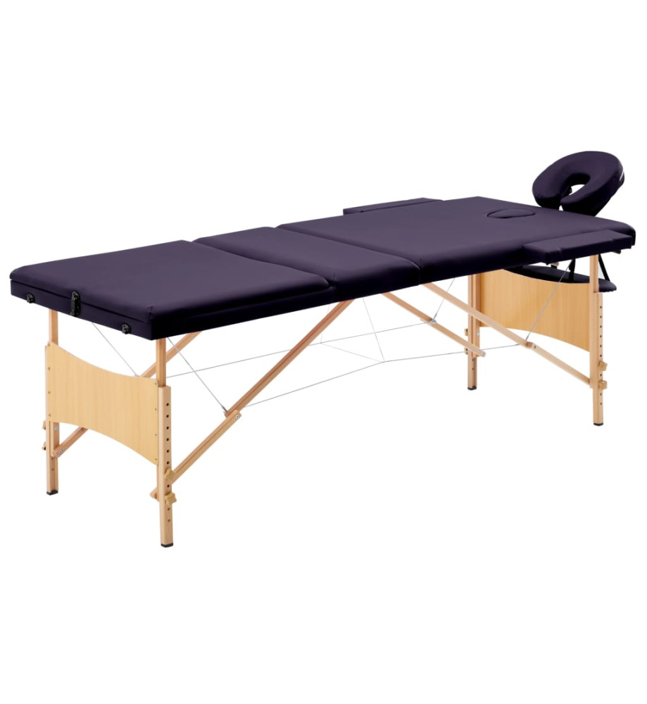 Table de massage pliable 3 zones Bois Violet