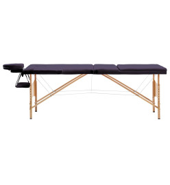 Table de massage pliable 3 zones Bois Violet