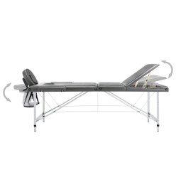 Table de massage 3 zones Cadre en aluminium Anthracite 186x68cm